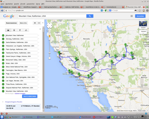 Route der Rundfahrt: zum Vergrößern bitte anklicken